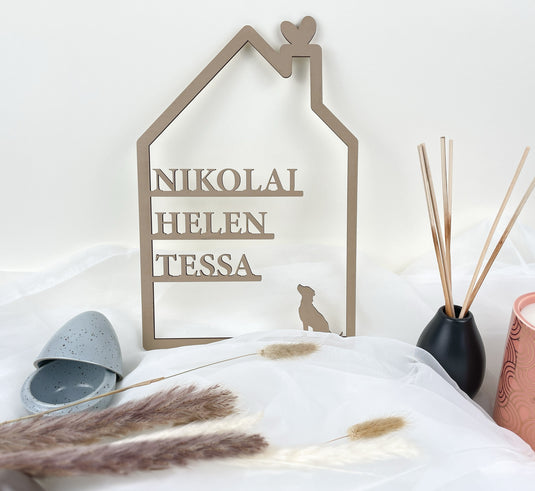 Family House Names Decoration  - Wooden House Decoration for your Entrywall