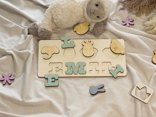 Montessori Name Puzzle for Kids - Personalized Wooden Puzzle